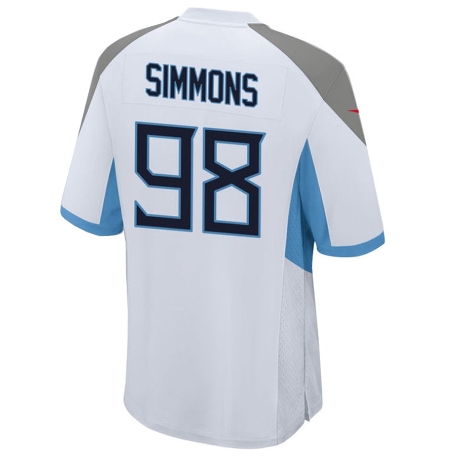 Tlead T.Titans #98 Jeffery Simmons Player White Home Game Stitched Jerseys