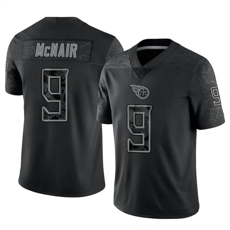 Tlead T.Titans #9 Steve McNair Player Black RFLCTV Limited Stitched Jerseys