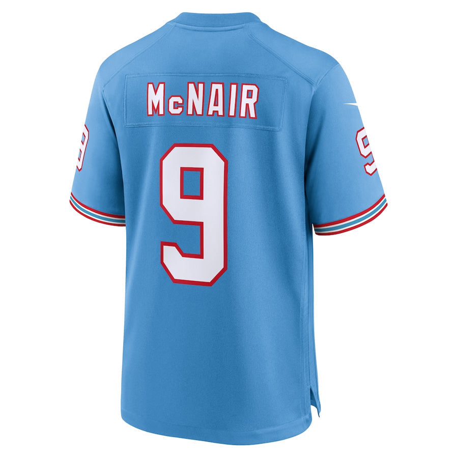 Tlead T.Titans #9 Steve McNair Player Light Blue Throwback Alternate Game Stitched Jerseys