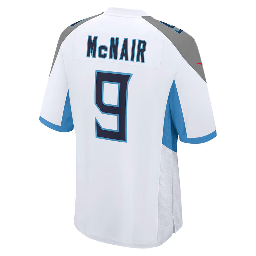 Tlead T.Titans #9 Steve McNair Player White Home Game Stitched Jerseys