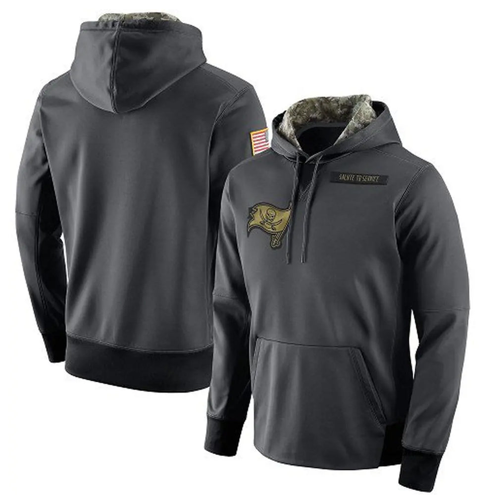Tlead TB.Buccaneers  Blank Player Gray Salute to Service Sideline Performance Pullover Hoodies Home Game Stitched Jerseys