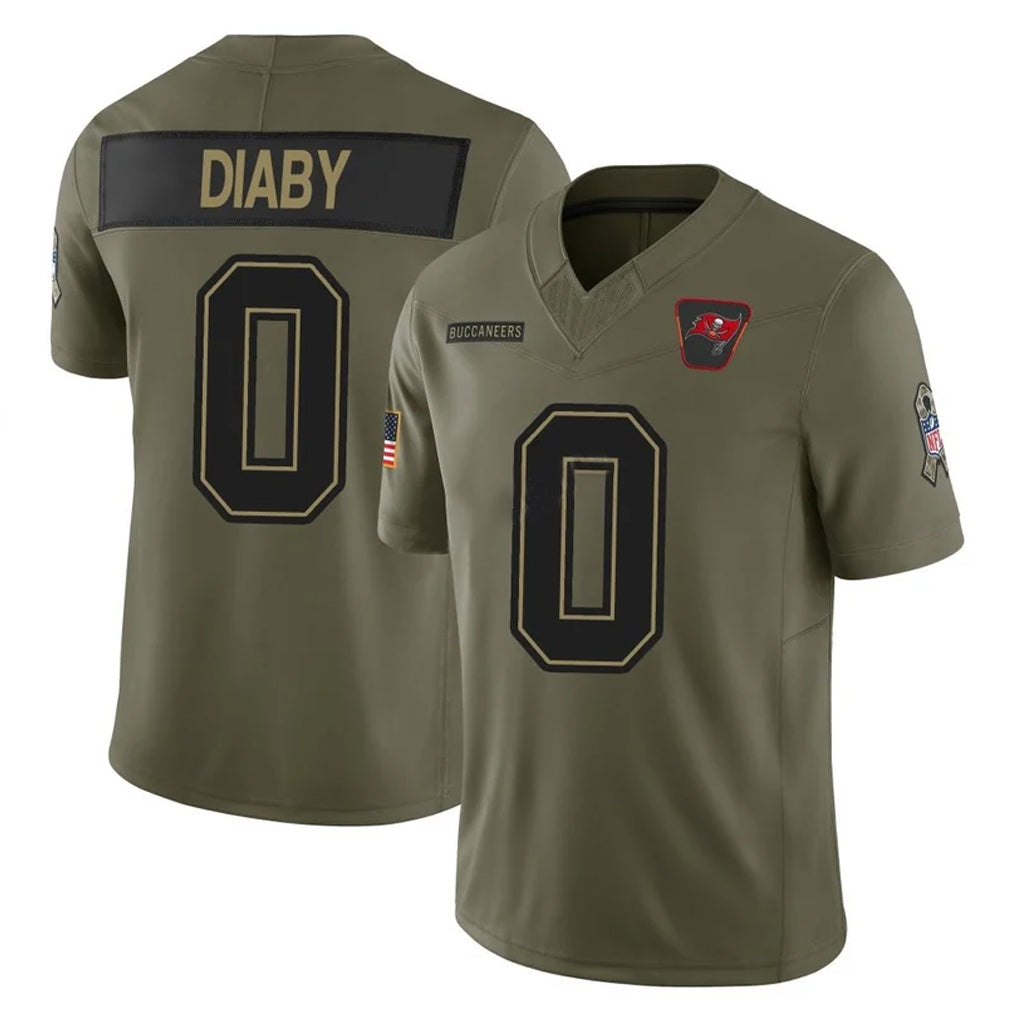 Tlead TB.Buccaneers #0 Yaya Diaby Player Olive 2025 Salute To Service Limited Home Game Stitched Jerseys