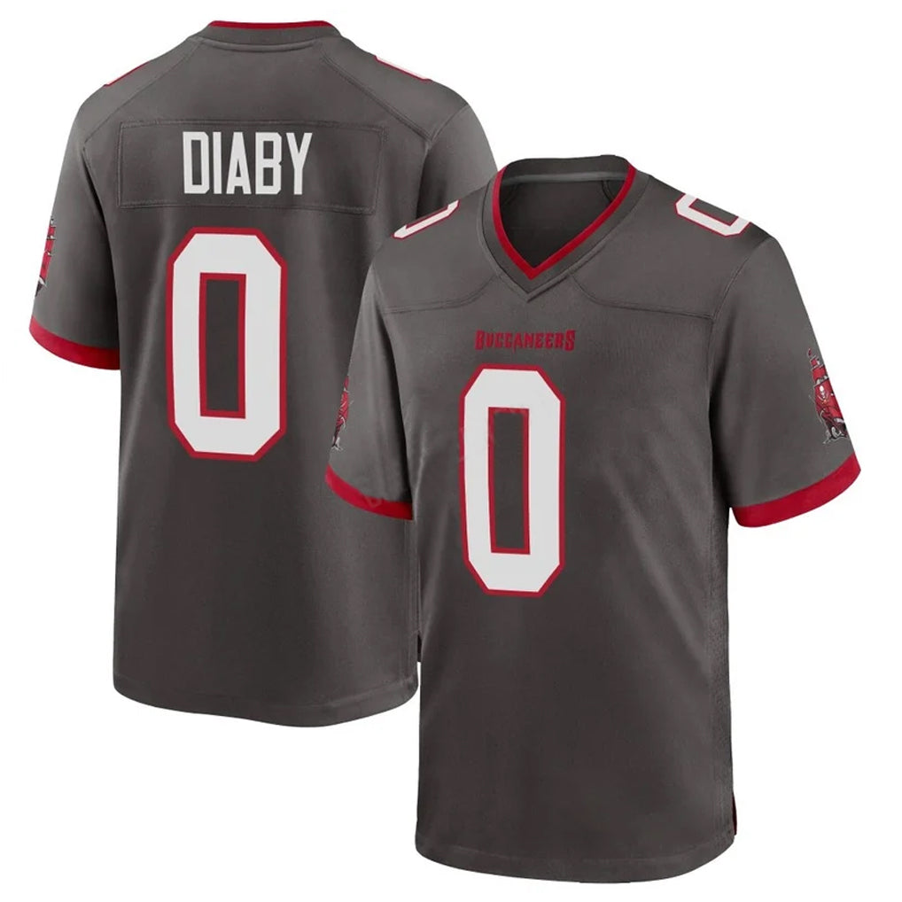 Tlead TB.Buccaneers #0 Yaya Diaby Player Pewter Alternate Home Game Stitched Jerseys