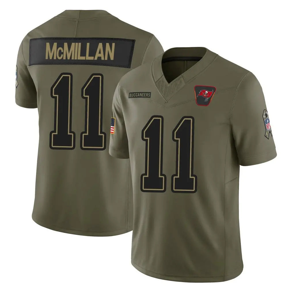 Tlead TB.Buccaneers #11 Jalen McMillan Player Olive 2025 Salute To Service Limited Home Game Stitched Jerseys