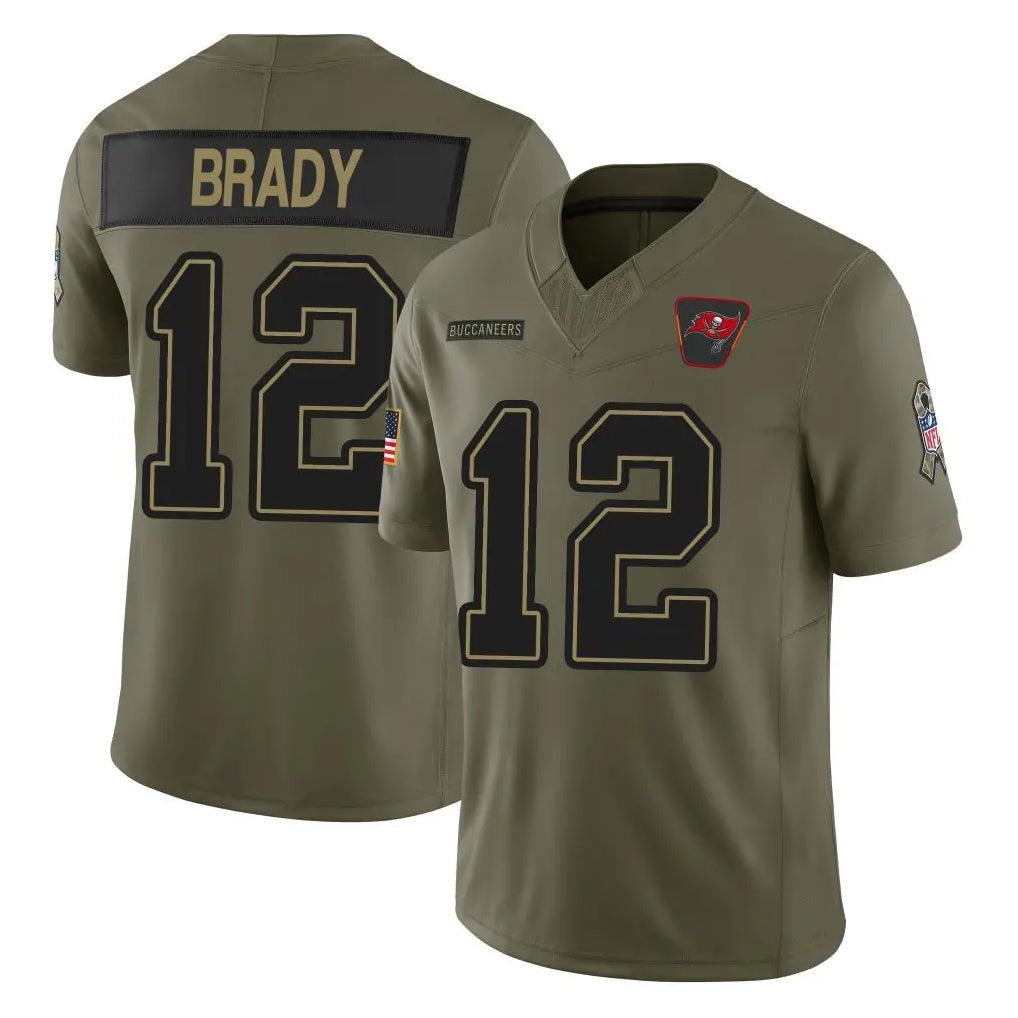 Tlead TB.Buccaneers #12 Tom Brady Player Olive Salute To Service Vapor Limited Stitched Jerseys