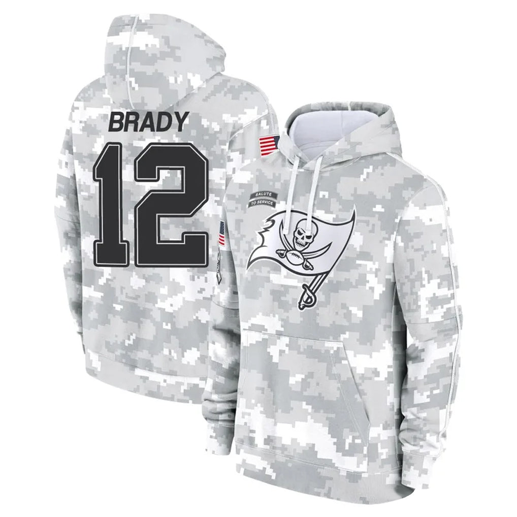 Tlead TB.Buccaneers #12 Tom Brady Player Salute to Service Hoodies Stitched Jerseys