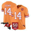 Tlead TB.Buccaneers #14 Chris Godwin Jr. Player Orange 50th Season Vapor Limited Home Game Stitched Jerseys