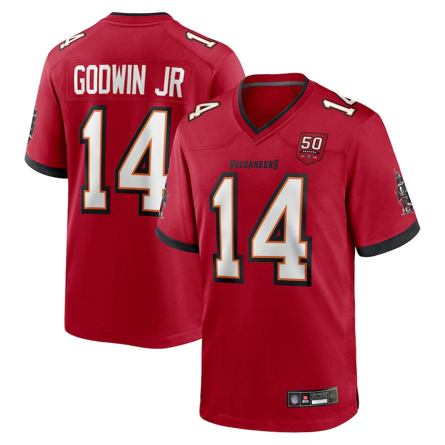 Tlead TB.Buccaneers #14 Chris Godwin Jr. Player Red 50th Anniversary Game Stitched Jerseys