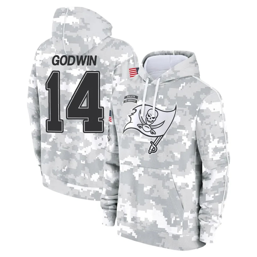 Tlead TB.Buccaneers #14 Chris Godwin Jr. Player Salute to Service Hoodies Stitched Jerseys
