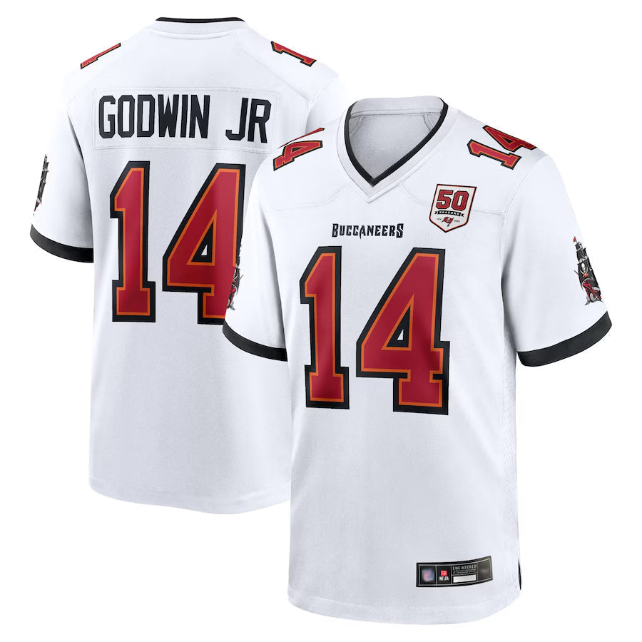 Tlead TB.Buccaneers #14 Chris Godwin Jr. Player White 50th Anniversary Game Stitched Jerseys