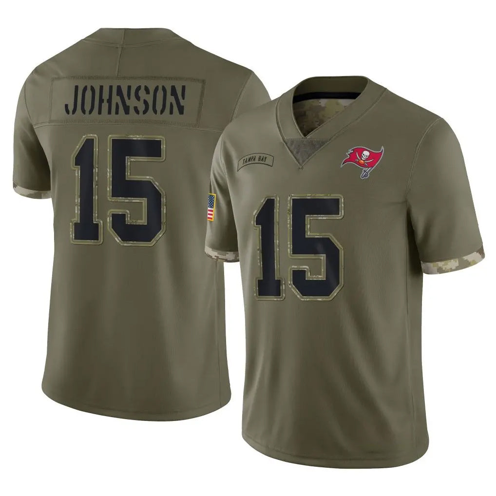 Tlead TB.Buccaneers #15 Tez Johnson Player Olive Limited Salute To Service Home Game Stitched Jerseys
