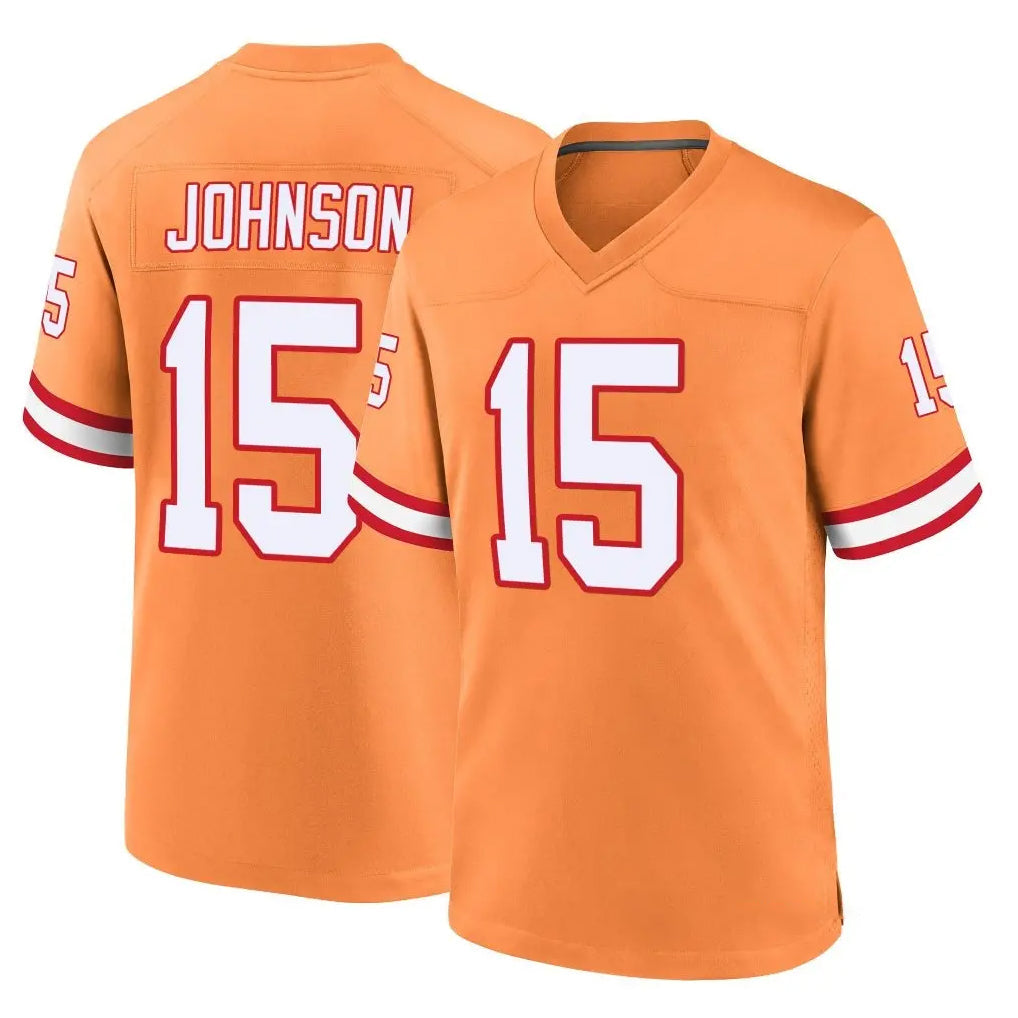 Tlead TB.Buccaneers #15 Tez Johnson Player Orange Throwback Home Game Stitched Jerseys