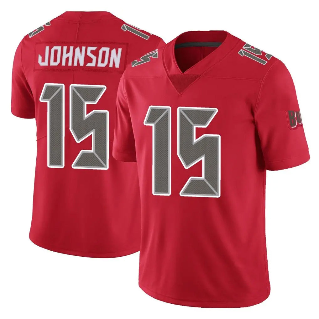 Tlead TB.Buccaneers #15 Tez Johnson Player Red Limited Color Rush Home Game Stitched Jerseys