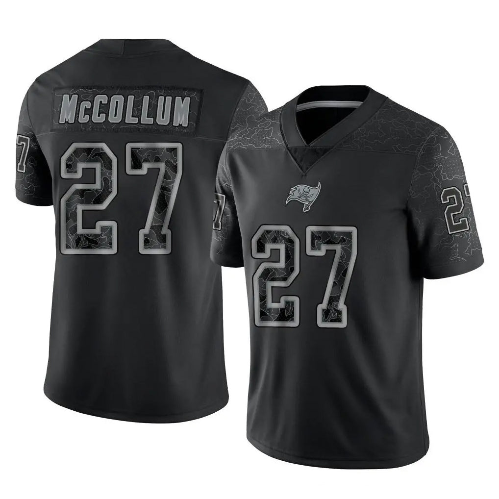 Tlead TB.Buccaneers #27 Zyon McCollum Player Black Reflective Limited Home Game Stitched Jerseys