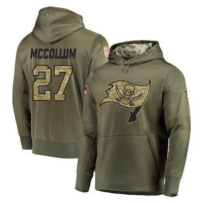 Tlead TB.Buccaneers #27 Zyon McCollum Player Olive Salute to Service Pullover Hoodie Home Game Stitched Jerseys