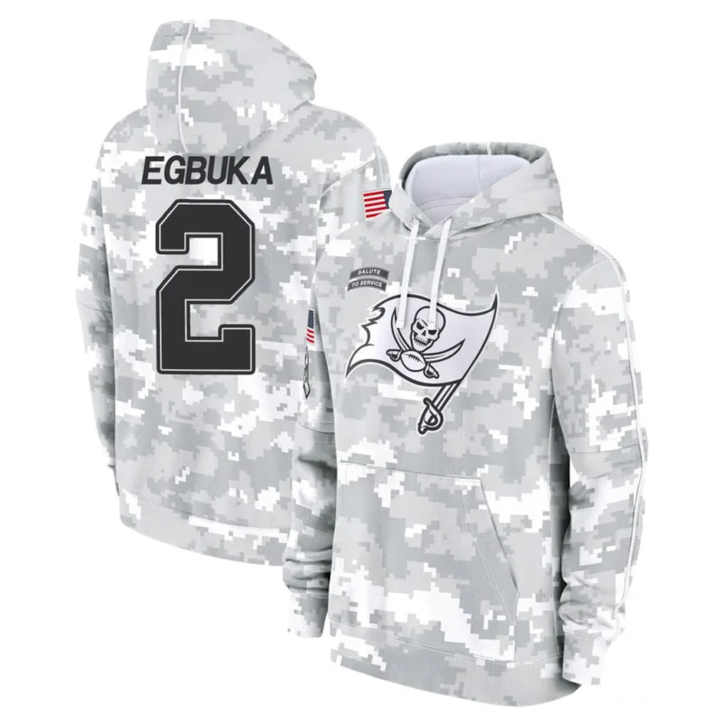 Tlead TB.Buccaneers #2 Emeka Egbuka Player Arctic Camo Limited Salute to Service Pullover Hoodies Game Stitched Jerseys