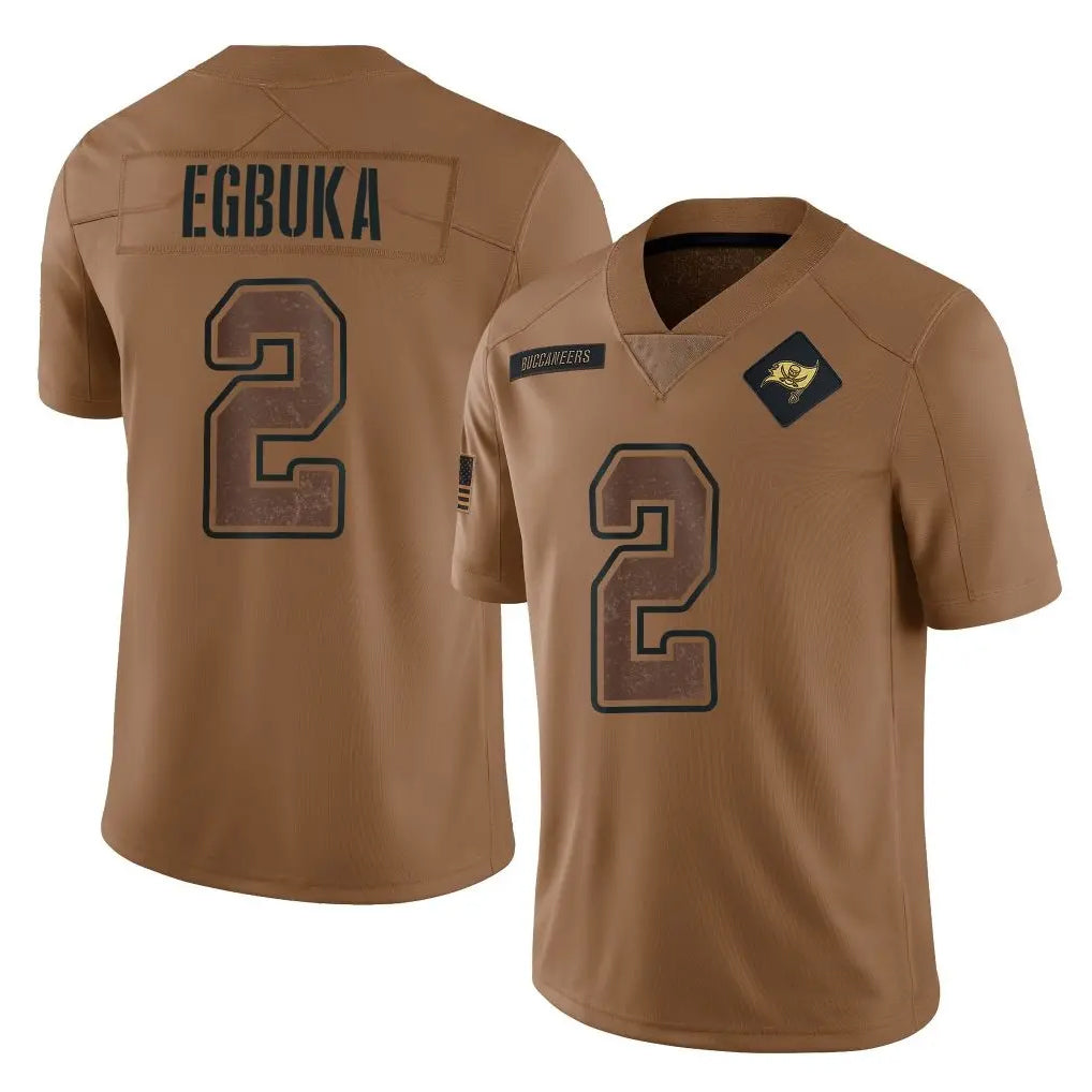 Tlead TB.Buccaneers #2 Emeka Egbuka Player Brown Salute To Service Limited Stitched Jerseys