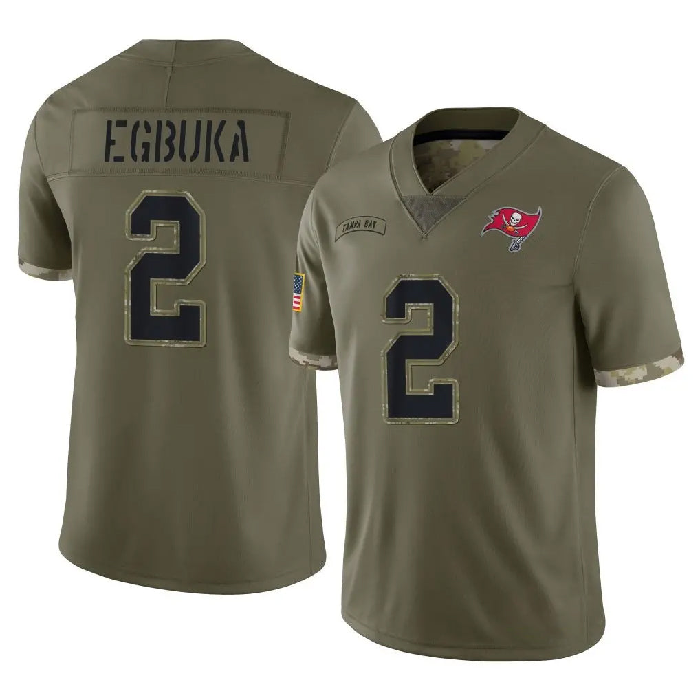 Tlead TB.Buccaneers #2 Emeka Egbuka Player Olive Limited Salute To Service Home Game Stitched Jerseys