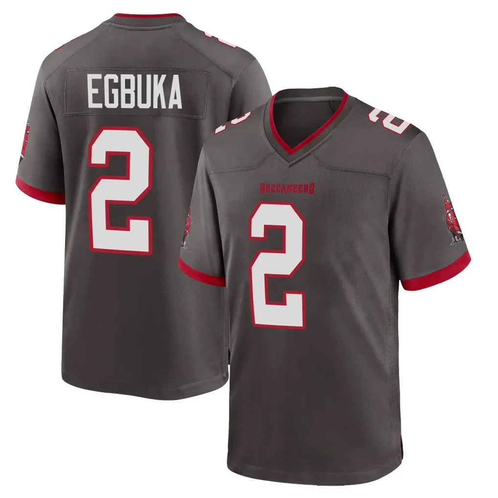 Tlead TB.Buccaneers #2 Emeka Egbuka Player Pewter Alternate Home Game Stitched Jerseys