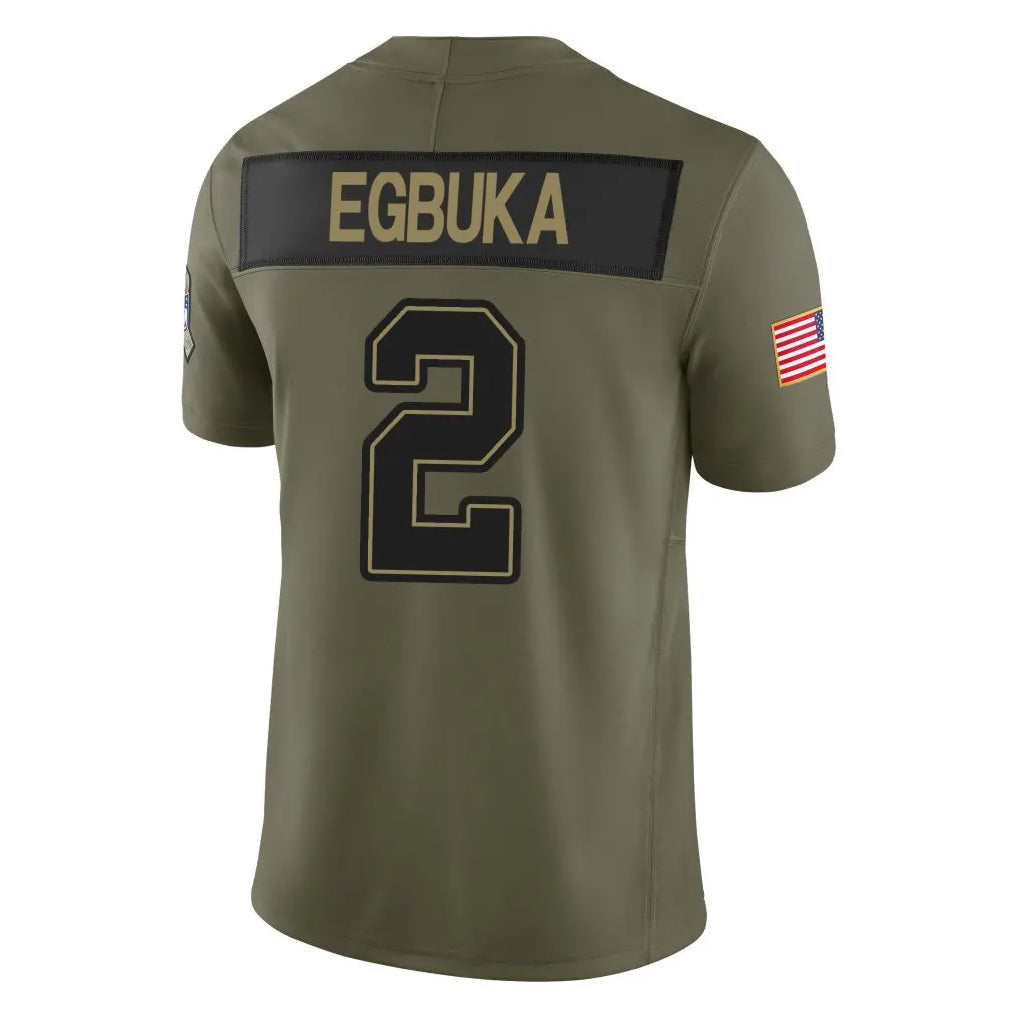 Tlead TB.Buccaneers #2 Emeka Egbuka Player Salute to Service Limited Olive Stitched Jerseys