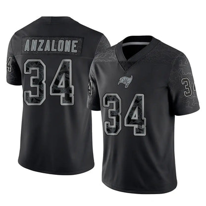 Tlead TB.Buccaneers #34 Alex Anzalone Player Black Reflective Limited Home Game Stitched Jerseys