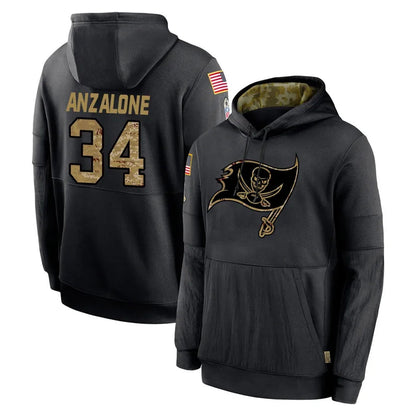 Tlead TB.Buccaneers #34 Alex Anzalone Player Black Salute to Service Sideline Performance Pullover Hoodies Home Game Stitched Jerseys