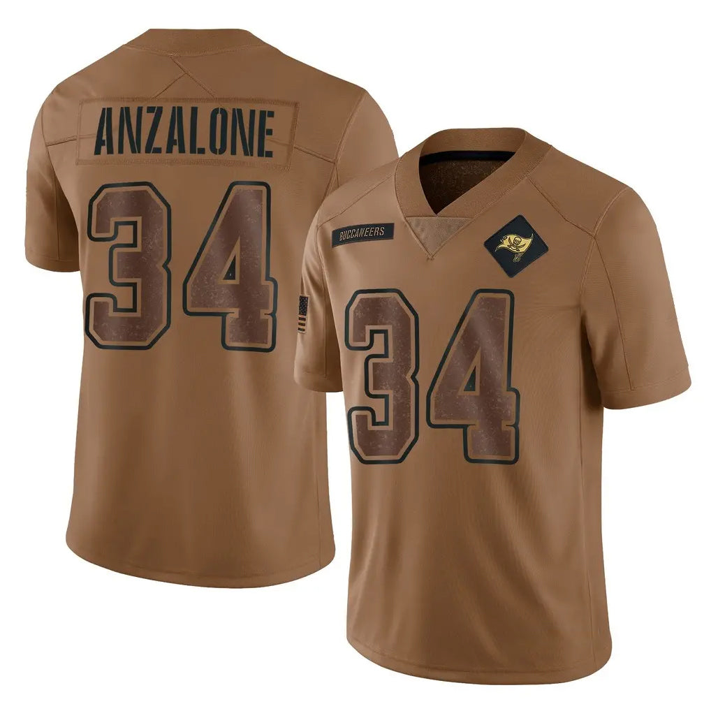 Tlead TB.Buccaneers #34 Alex Anzalone Player Brown Limited Salute To Service Home Game Stitched Jerseys