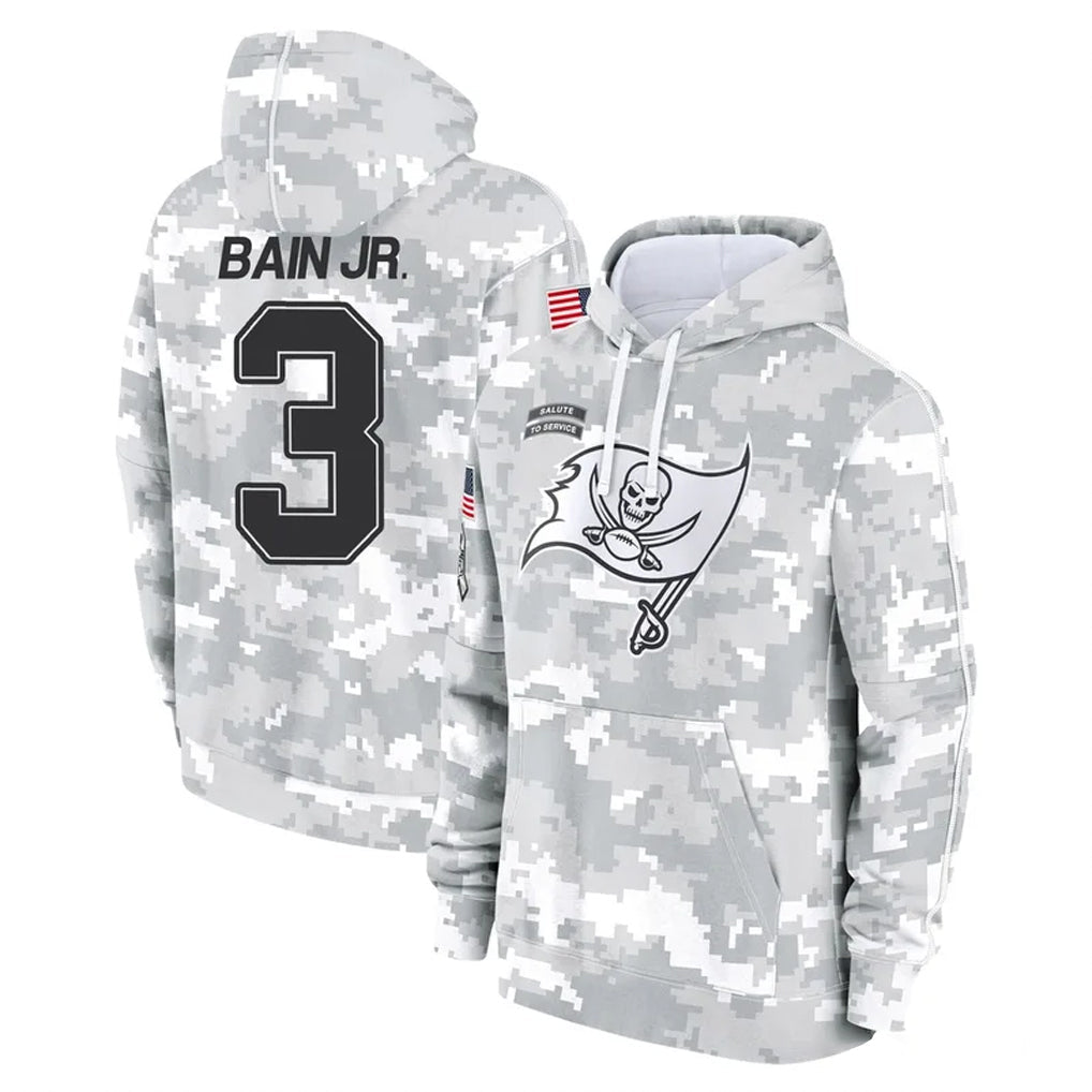 Tlead TB.Buccaneers #3 Rueben Bain Jr. Player Arctic Camo Limited Salute to Service Pullover Hoodies Game Stitched Jerseys