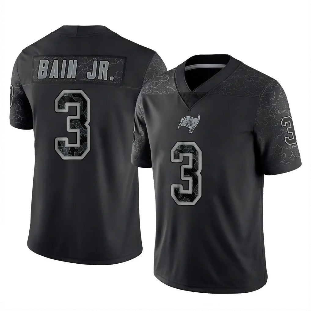 Tlead TB.Buccaneers #3 Rueben Bain Jr. Player Black Reflective Limited Home Game Stitched Jerseys