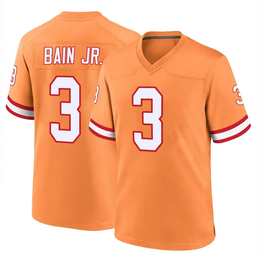 Tlead TB.Buccaneers #3 Rueben Bain Jr. Player Orange Throwback Home Game Stitched Jerseys