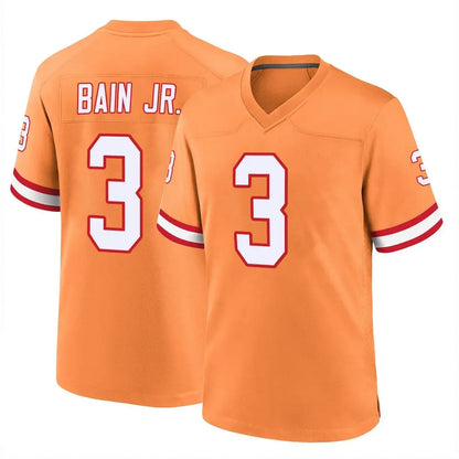 Tlead TB.Buccaneers #3 Rueben Bain Jr. Player Orange Throwback Home Game Stitched Jerseys