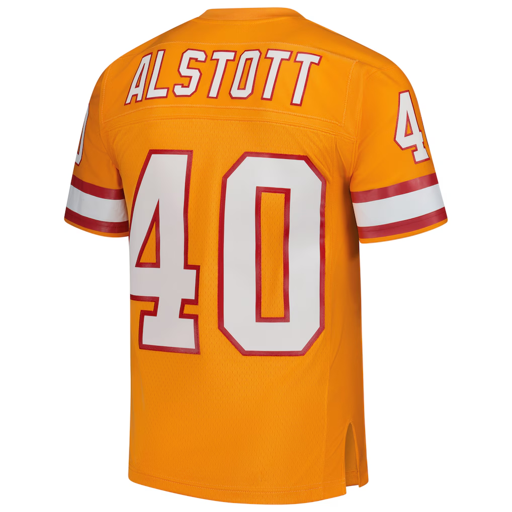 Tlead TB.Buccaneers #40 Mike Alstott Mitchell & Ness Orange Legacy Replica Stitched Puhic Jersey