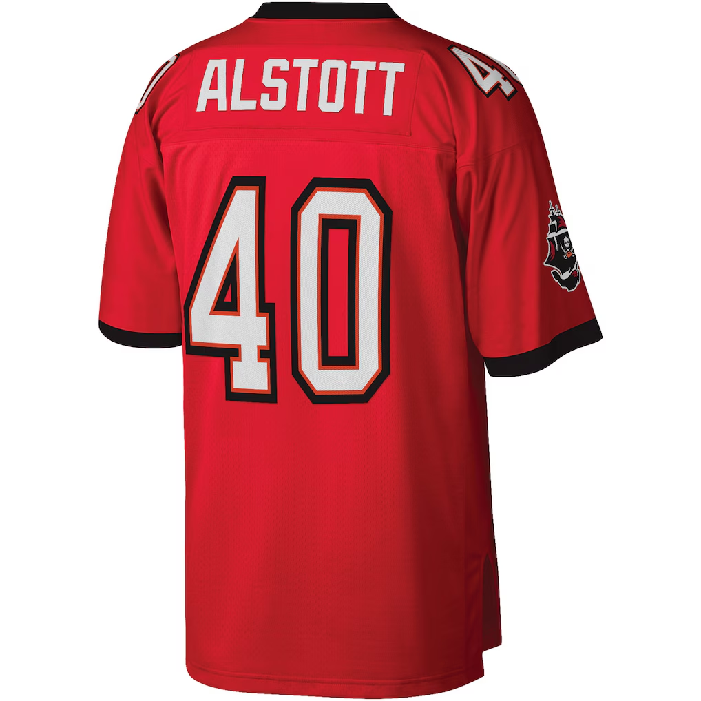 Tlead TB.Buccaneers #40 Mike Alstott Mitchell & Ness Red Legacy Replica Stitched Puhic Jersey