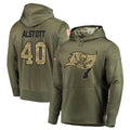 Tlead TB.Buccaneers #40 Mike Alstott Player Olive Salute to Service Hoodies Stitched Jerseys