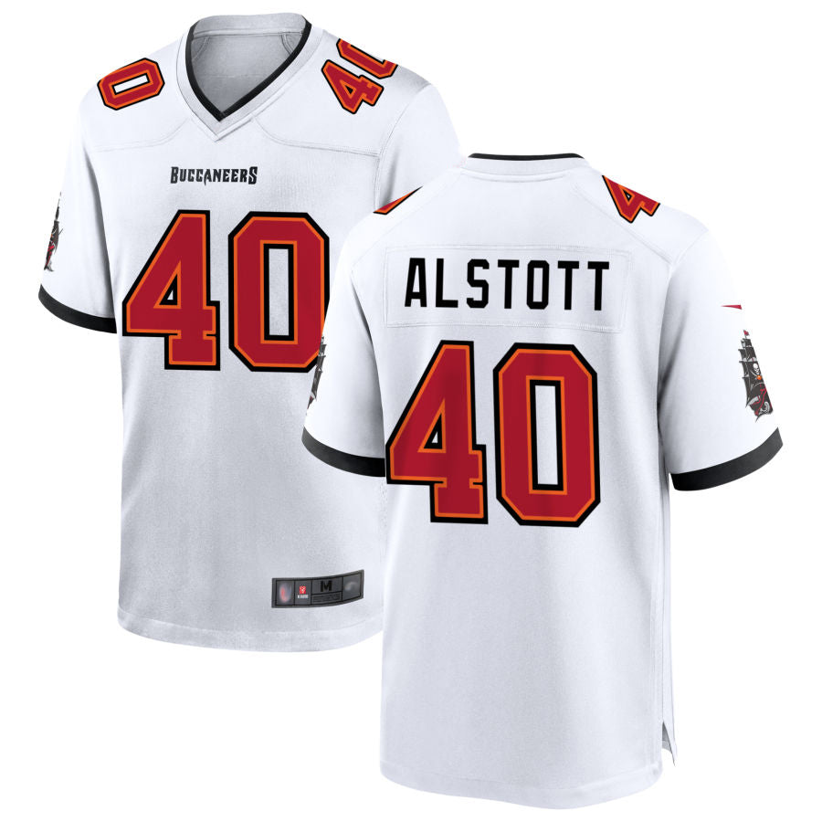 Tlead TB.Buccaneers #40 Mike Alstott Player White Home Game Stitched Jerseys