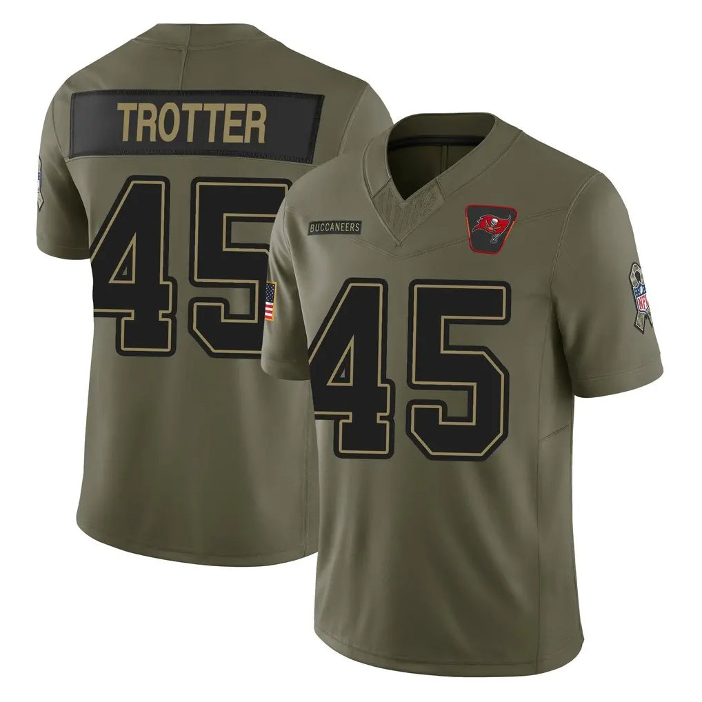 Tlead TB.Buccaneers #45 Josiah Trotter Player Olive 2025 Salute To Service Limited Home Game Stitched Jerseys