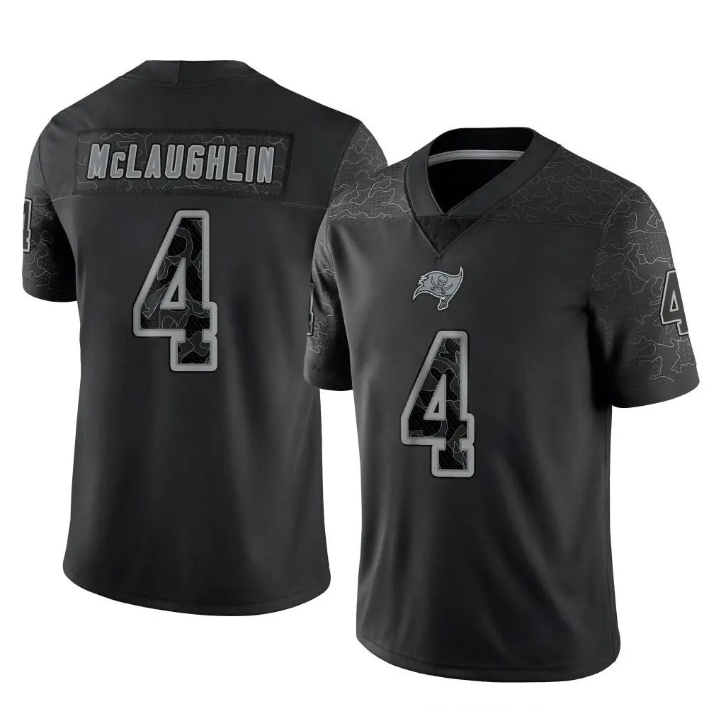 Tlead TB.Buccaneers #4 Chase McLaughlin Player Black Reflective Limited Home Game Stitched Jerseys