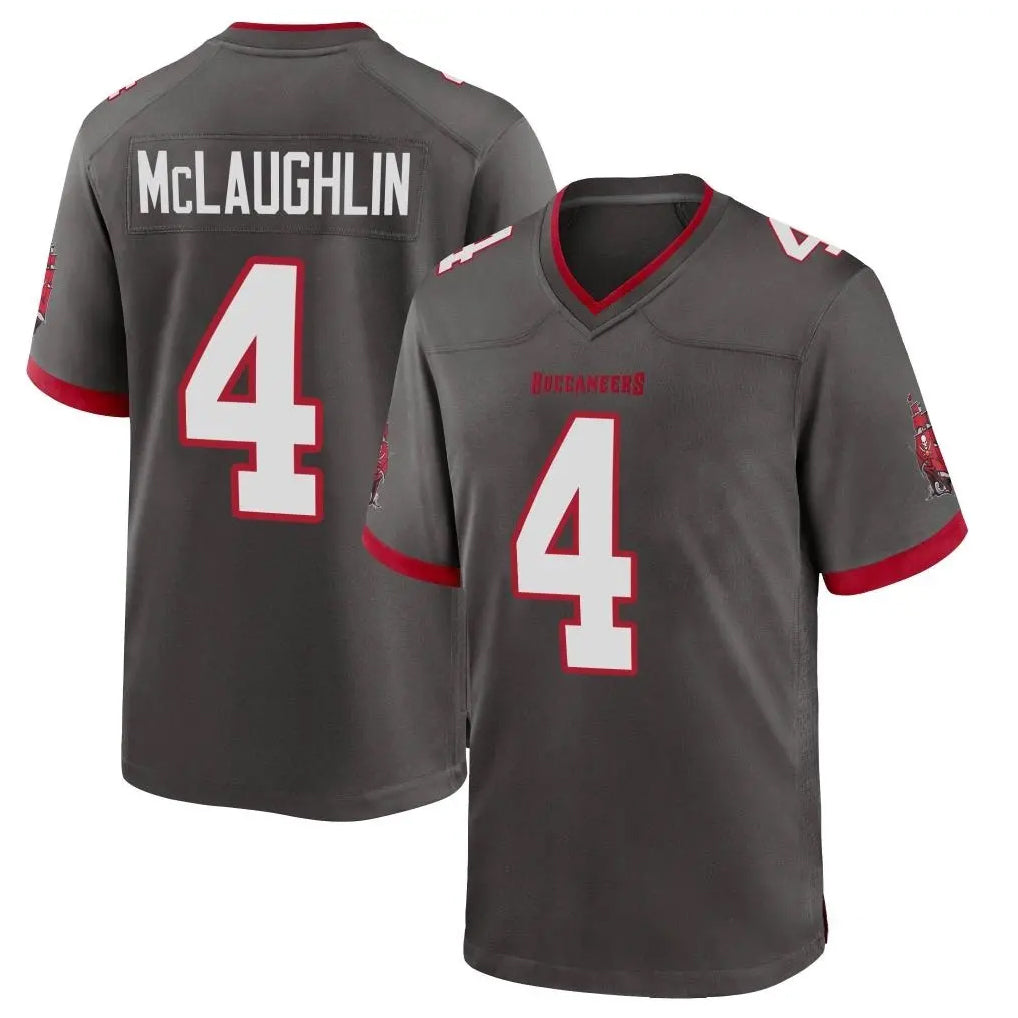Tlead TB.Buccaneers #4 Chase McLaughlin Player Pewter Alternate Home Game Stitched Jerseys
