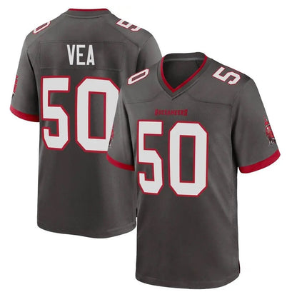 Tlead TB.Buccaneers #50 Vita Vea Player Pewter Alternate Home Game Stitched Jerseys