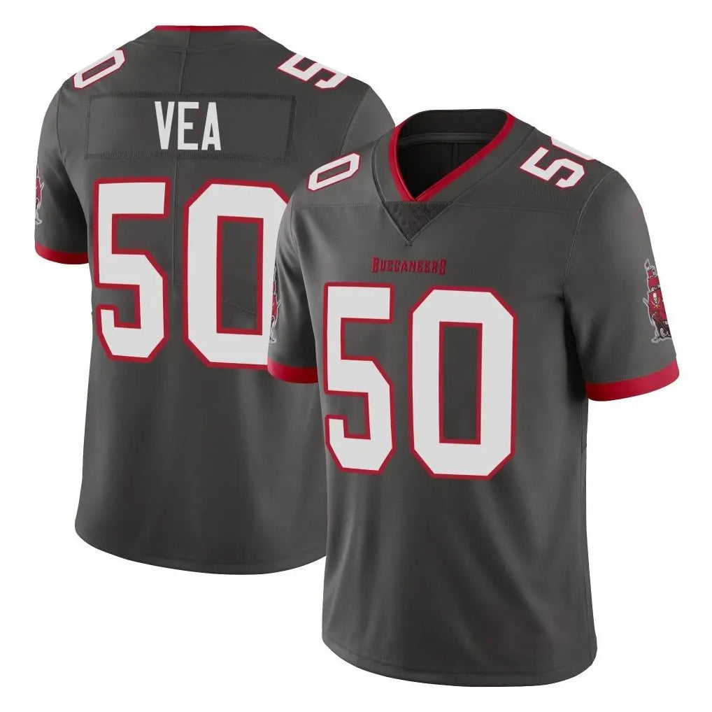Tlead TB.Buccaneers #50 Vita Vea Player Pewter Limited Alternate Vapor Home Game Stitched Jerseys