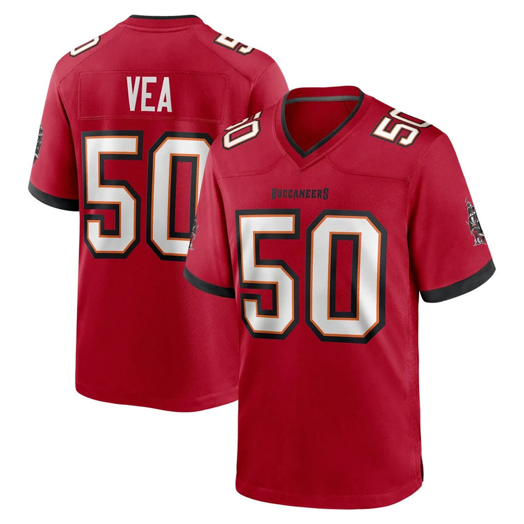 Tlead TB.Buccaneers #50 Vita Vea Player Red Home Game Stitched Jerseys