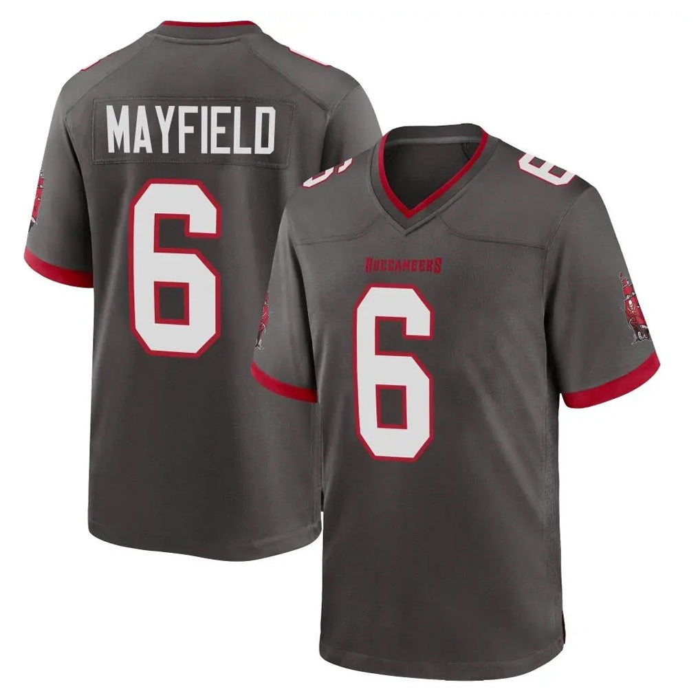 Tlead TB.Buccaneers #6 Baker Mayfield Player Pewter Alternate Home Game Stitched Jerseys