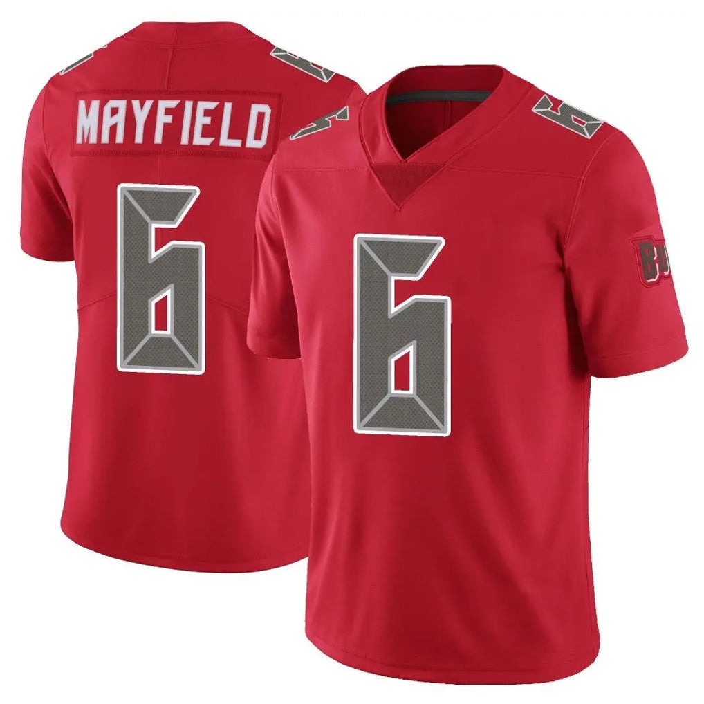 Tlead TB.Buccaneers #6 Baker Mayfield Player Red Limited Color Rush Home Game Stitched Jerseys
