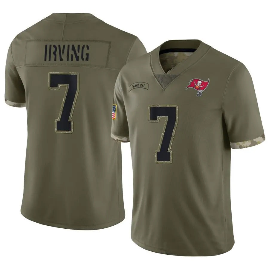 Tlead TB.Buccaneers #7 Bucky Irving Player Limited Olive Salute To Service Stitched Jersey