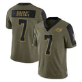 Tlead TB.Buccaneers #7 Bucky Irving Player Olive Salute To Service Limited Game Stitched Jerseys