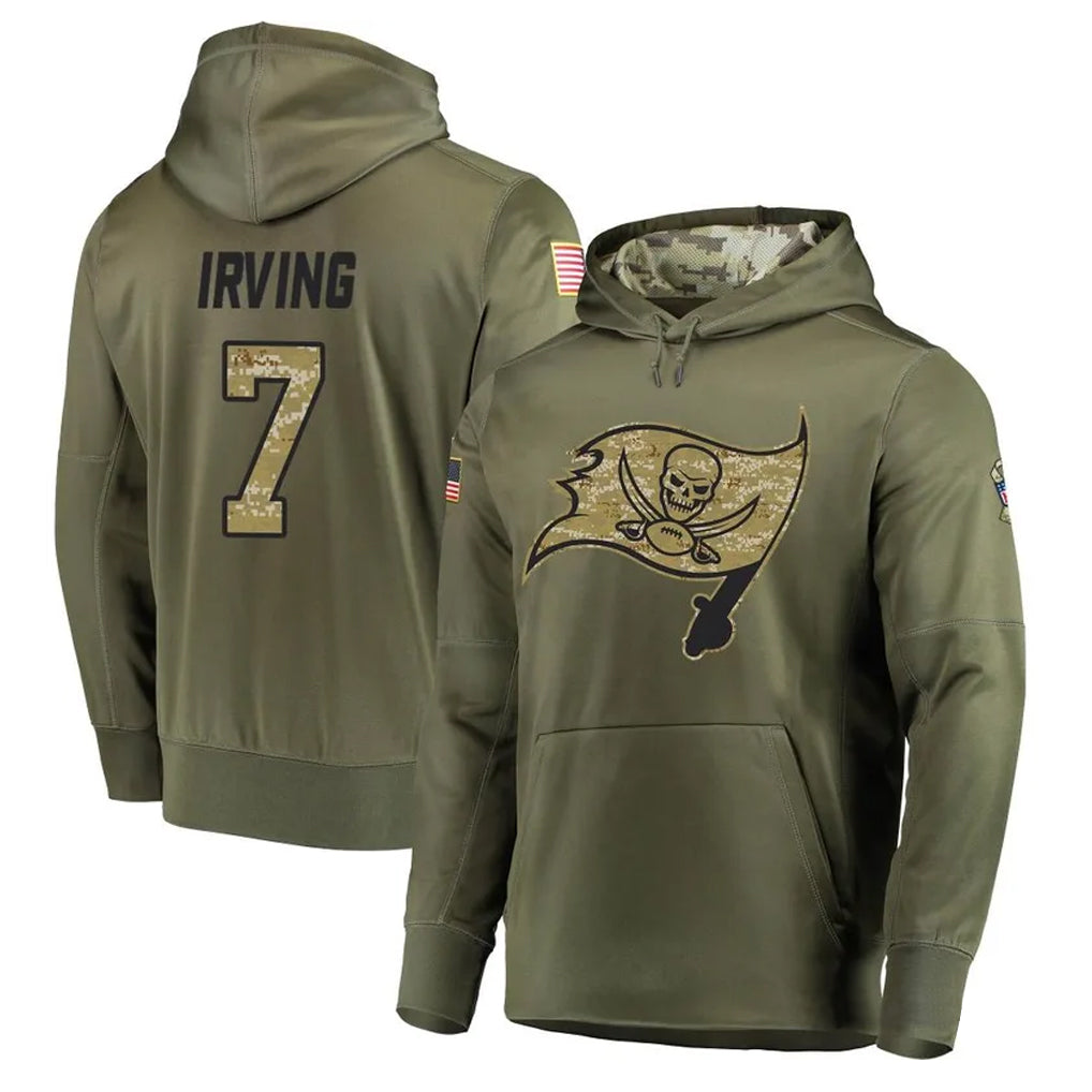 Tlead TB.Buccaneers #7 Bucky Irving Player Olive Salute To Service Limited Hoodies Stitched Jerseys