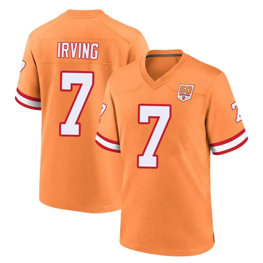 Tlead TB.Buccaneers #7 Bucky Irving Player Orange Throwback Home Game Stitched Jerseys