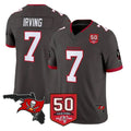 Tlead TB.Buccaneers #7 Bucky Irving Player Pewter 50th Season Vapor Limited Home Game Stitched Jerseys