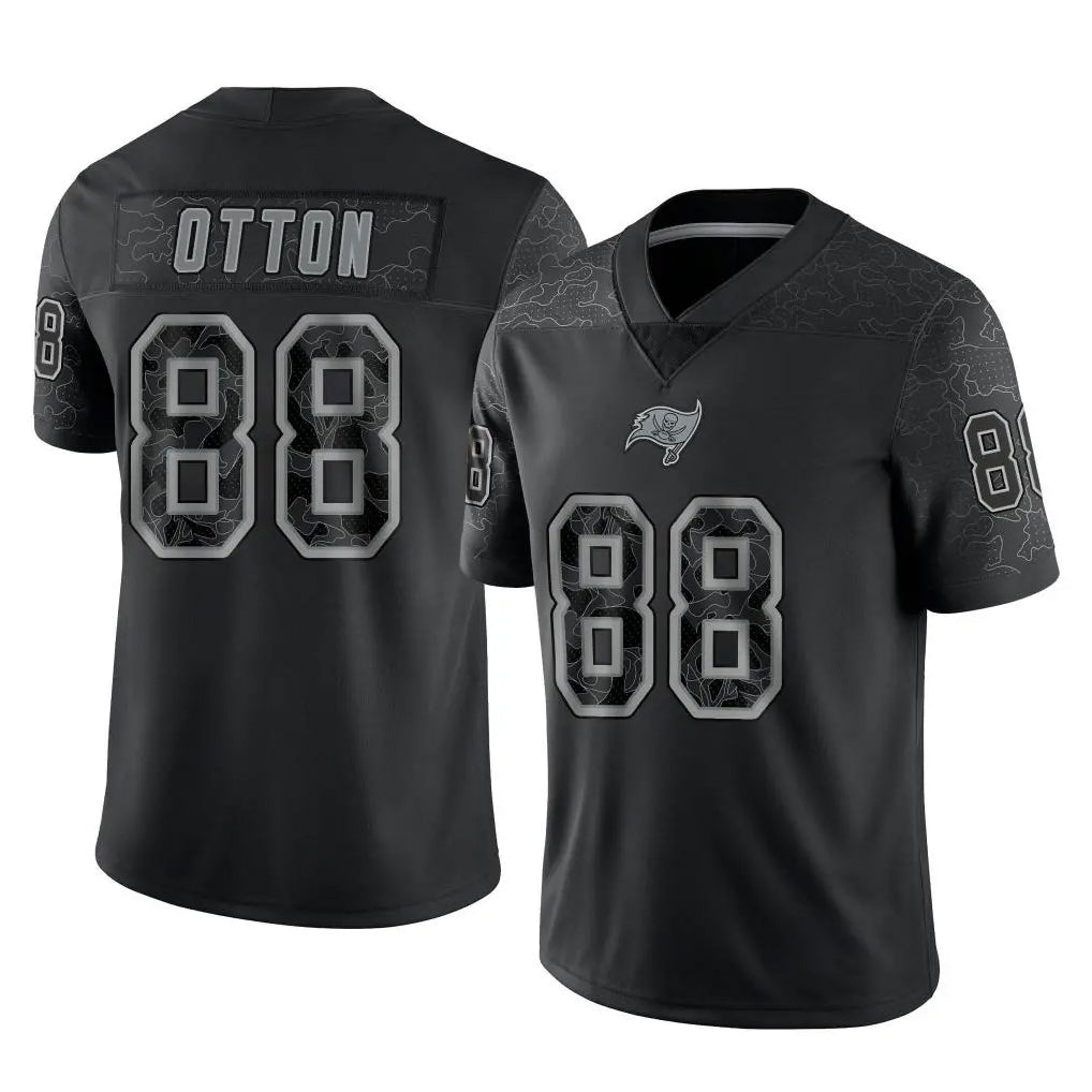 Tlead TB.Buccaneers #88 Cade Otton Player Black Reflective Limited Home Game Stitched Jerseys