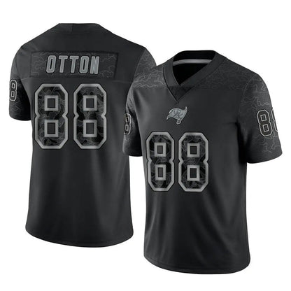 Tlead TB.Buccaneers #88 Cade Otton Player Black Reflective Limited Home Game Stitched Jerseys